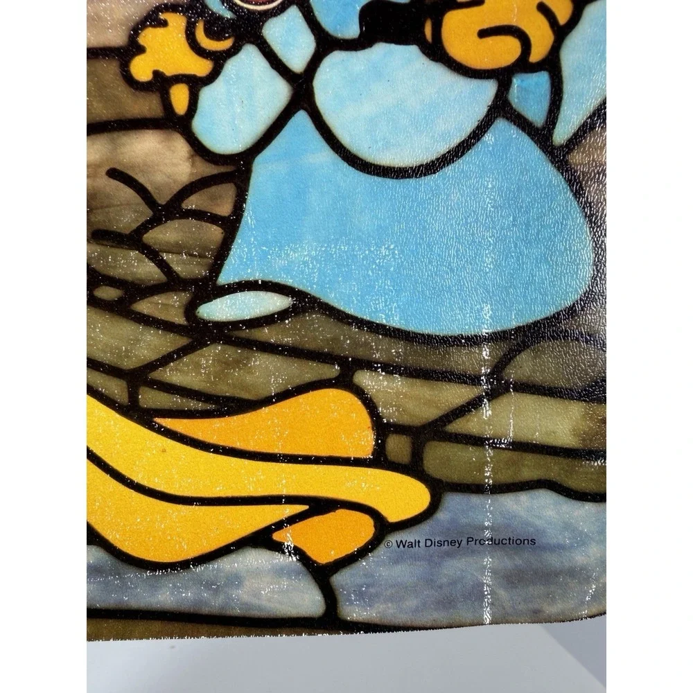 6 Disney Stained Glass School 2 Pocket + 1 Folder Peechee Binder 80s 90s Vintage